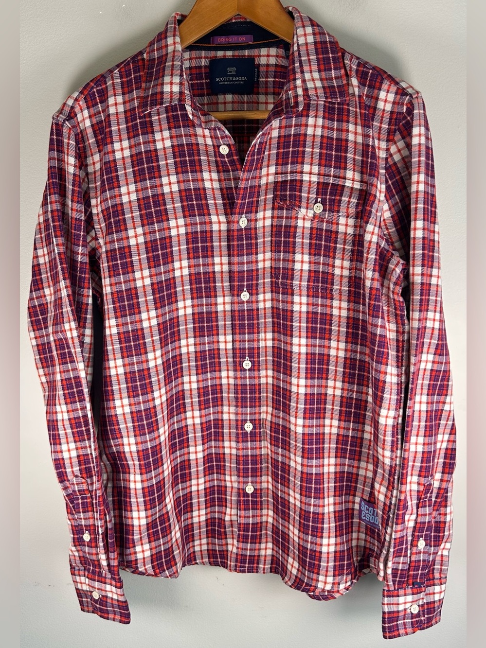 Scotch Soda Amsterdam Couture Men’s Button Up Shirt M Plaid Flannel Bring It On